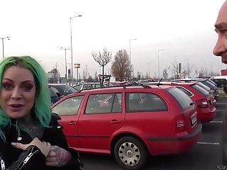 Green Haired Beauty Is Fucked In A Van